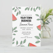 Zakelijke zomer picknick watermeloen kaart (Staand voorkant)