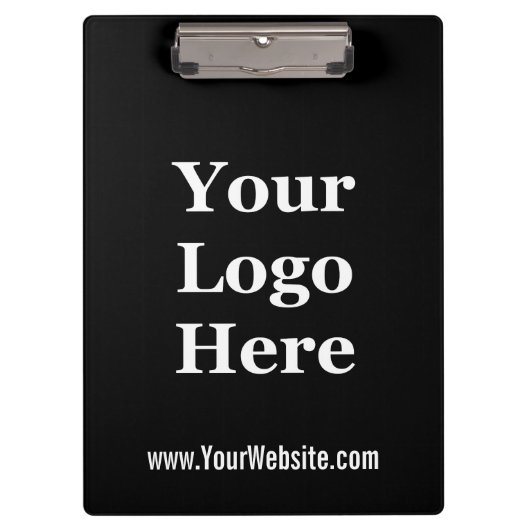 Zakelijke zwart-wit Logo Website Sjabloon Klembord (Voorkant)