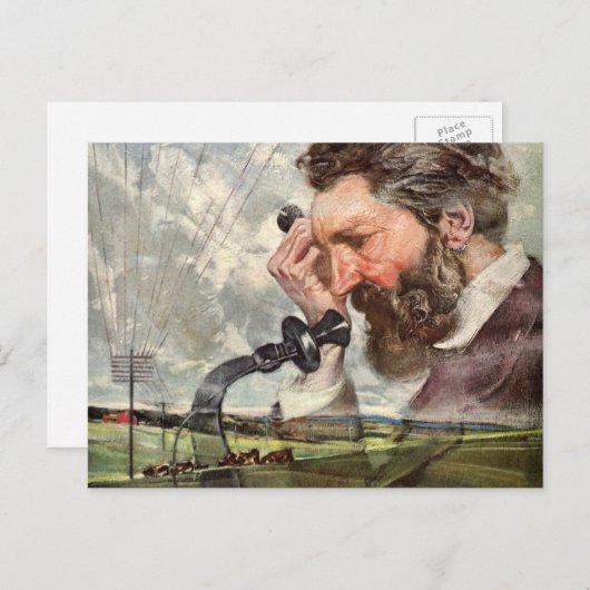  zaken, Alexander Graham Bell Telefoon Briefkaart (Voorkant / Achterkant)