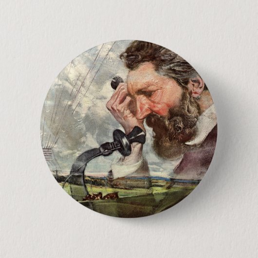  zaken, Alexander Graham Bell Telefoon Ronde Button 5,7 Cm (Voorkant)