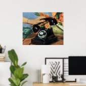  Zaken, Antiek Telefoon met Rotary Wijzerplaat Poster (Thuiskantoor)