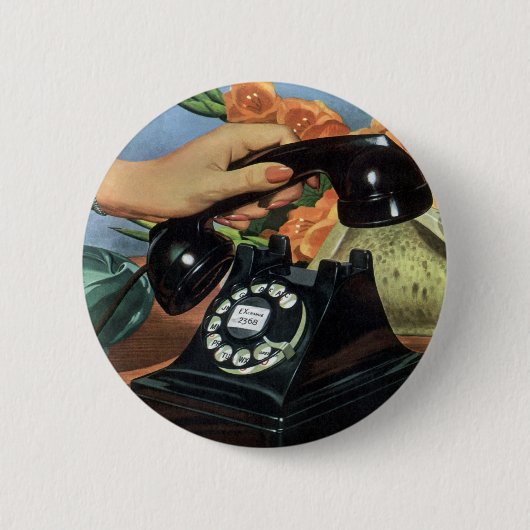  Zaken, Antiek Telefoon met Rotary Wijzerplaat Ronde Button 5,7 Cm (Voorkant)