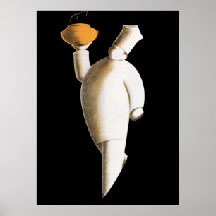  zaken, Art Deco Restaurant Chef Poster