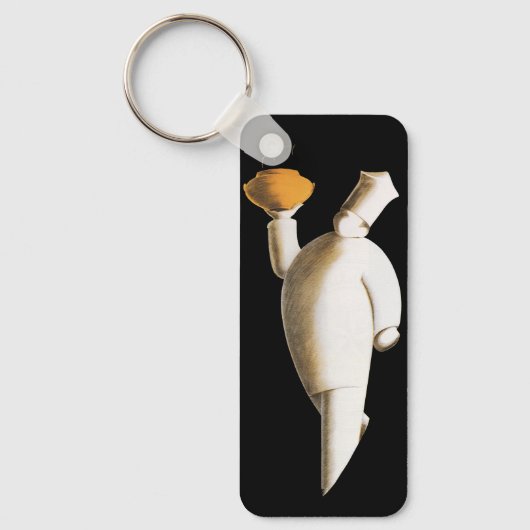 zaken, Art Deco Restaurant Chef Sleutelhanger (Voorkant)