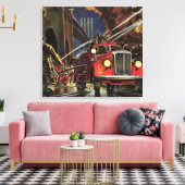  zaken, brandweerlieden brandweerauto's canvas afdruk (Insitu (Woonkamer))