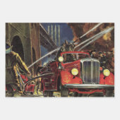  zaken, brandweerlieden brandweerauto's inpakpapier vel (Voorkant)