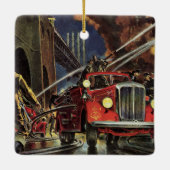  zaken, brandweerlieden brandweerauto's keramisch ornament (Achterkant)