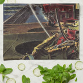  zaken, brandweerlieden brandweerauto's theedoek (Gevouwen)