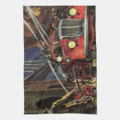  zaken, brandweerlieden brandweerauto's theedoek (Verticaal)