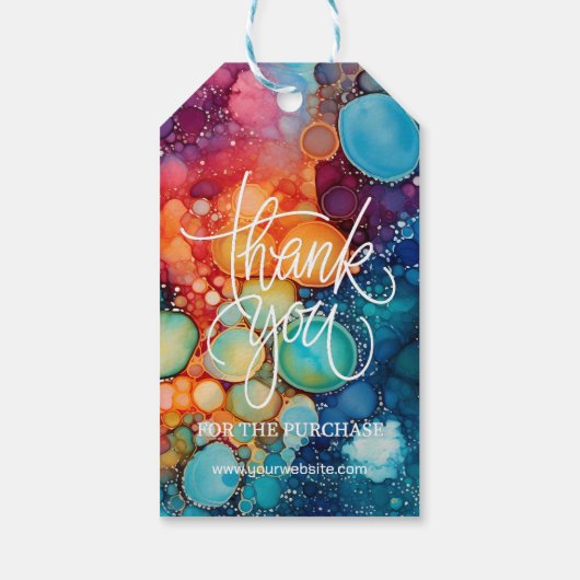  zaken dank u levendige kleuren cadeaulabel (Achterkant)