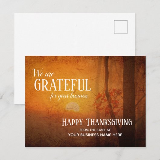 Zaken Dankzegging Postkaarten - Erkentelijk (Voorkant / Achterkant)