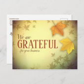 Zaken Dankzeggings Postkaarten voor Herfst (Voorkant / Achterkant)