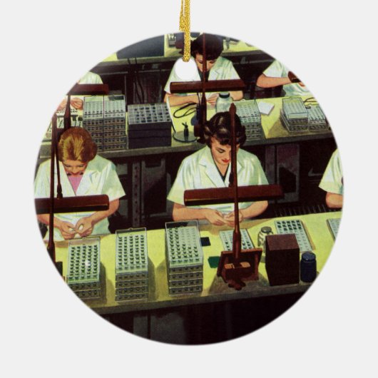  Zaken, de arbeiders van de Lijn van de Assemblage Keramisch Ornament (Achterkant)