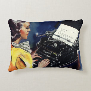 Zaken Executive Secretaresse Typt Brief Vintage Accent Kussen