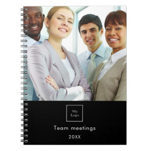 Zaken fotologo zwart wit team notitieboek