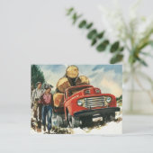  zaken, Logging Vracht met Lumberjacks Briefkaart (Staand voorkant)