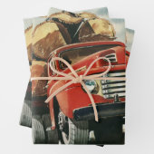  zaken, Logging Vracht met Lumberjacks Inpakpapier Vel (In situ)