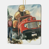 zaken, Logging Vracht met Lumberjacks Keramisch Ornament (Links)