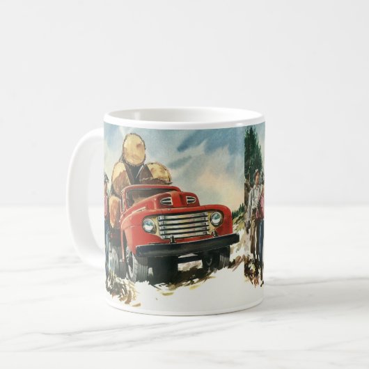 zaken, Logging Vracht met Lumberjacks Koffiemok (Voorkant links)