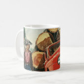  zaken, Logging Vracht met Lumberjacks Koffiemok (Voorkant links)