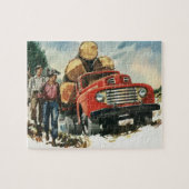 zaken, Logging Vracht met Lumberjacks Legpuzzel (Horizontaal)