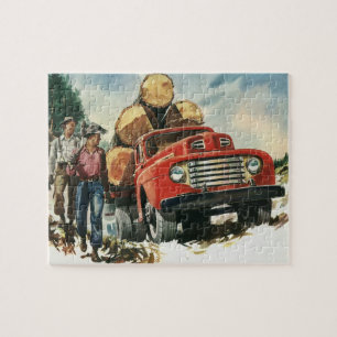  zaken, Logging Vracht met Lumberjacks Legpuzzel