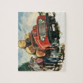 zaken, Logging Vracht met Lumberjacks Legpuzzel (Verticaal)