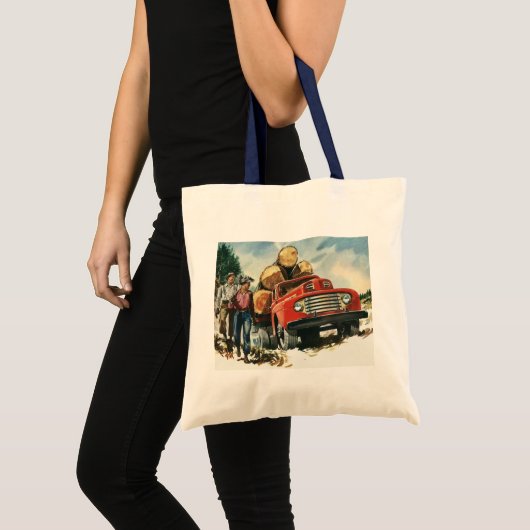  zaken, Logging Vracht met Lumberjacks Tote Bag (Voorkant (product))