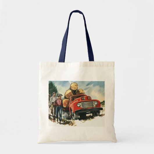zaken, Logging Vracht met Lumberjacks Tote Bag (Voorkant)