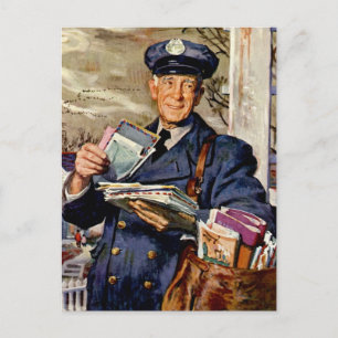zaken, Mailman die brieven van de Post levert Briefkaart