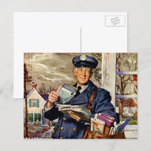 zaken, Mailman die brieven van de Post levert Briefkaart