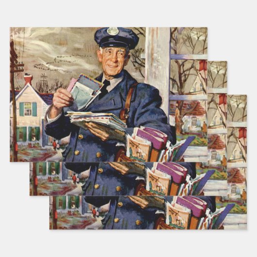  zaken, Mailman die brieven van de Post levert Inpakpapier Vel (Set)