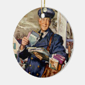  zaken, Mailman die brieven van de Post levert Keramisch Ornament (Links)
