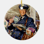  zaken, Mailman die brieven van de Post levert Keramisch Ornament (Achterkant)
