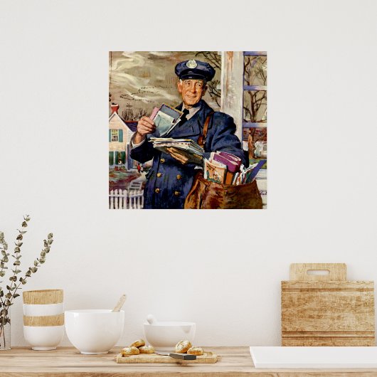  zaken, Mailman die brieven van de Post levert Poster (Keuken)