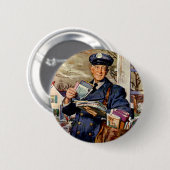  zaken, Mailman die brieven van de Post levert Ronde Button 5,7 Cm (Voorkant /achterkant)