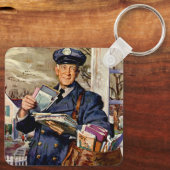  zaken, Mailman die brieven van de Post levert Sleutelhanger (Achterkant)