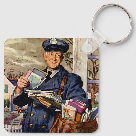 zaken, Mailman die brieven van de Post levert Sleutelhanger (Achterkant)