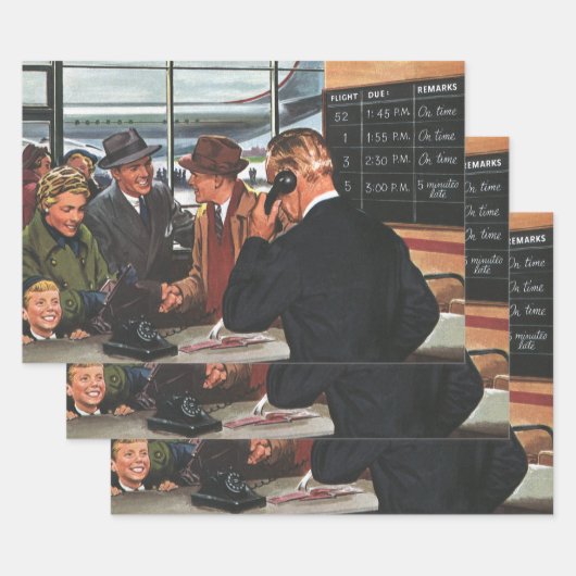  zaken, mensen bij Luchtvaartteller Inpakpapier Vel (Set)