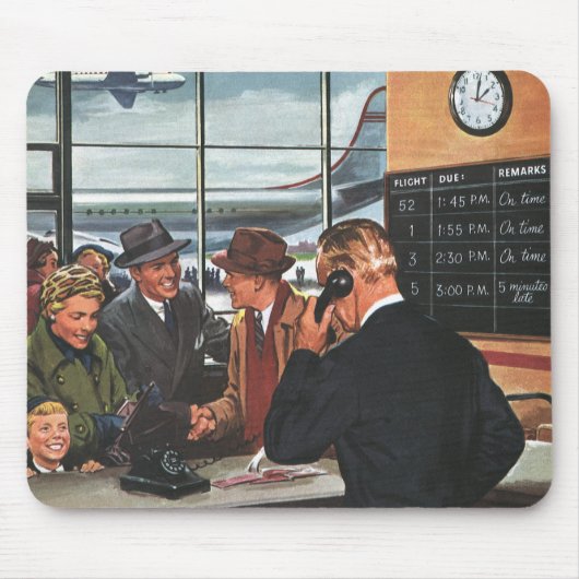 zaken, mensen bij Luchtvaartteller Muismat (Voorkant)