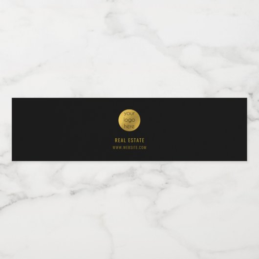 Zaken met Black Gold Professionele Makelaar in Onr Waterfles Etiket (Enkel label)