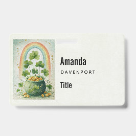 Zaken met Vintage Pot met Goud en Regenboog Badge
