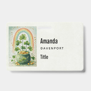 Zaken met Vintage Pot met Goud en Regenboog Badge