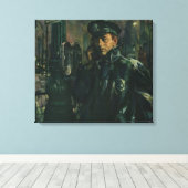  zaken, politieman op noodtelefoon canvas afdruk (Insitu (Houten vloer))