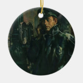  zaken, politieman op noodtelefoon keramisch ornament (Voorkant)