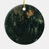  zaken, politieman op noodtelefoon keramisch ornament (Achterkant)