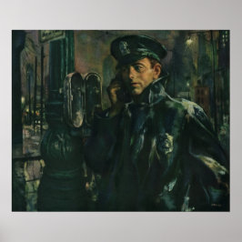  zaken, politieman op noodtelefoon poster