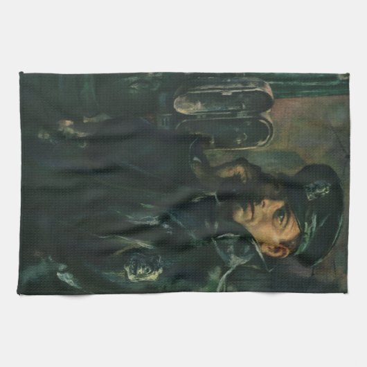  zaken, politieman op noodtelefoon theedoek (Horizontaal)