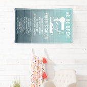 Zaken Salon We zijn open Teal Ombre Spandoek (Insitu)