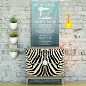 Zaken Salon We zijn open Teal Ombre Spandoek